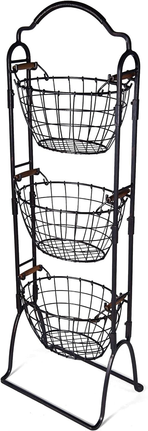 Gourmet Basics Harbor Adjustable Standing 3-Tier Metal Storage Rack