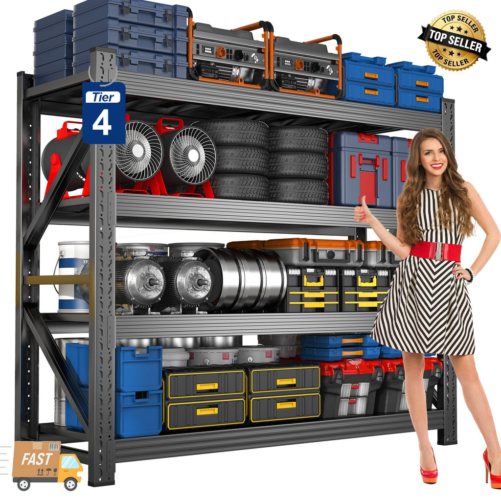 Heavy Duty Garage Shelving - 71&71"W Metal Storage Rack Shelves for Warehouse