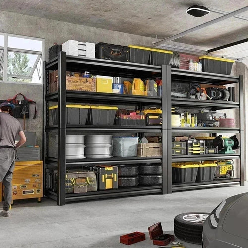 72" H Garage Shelving Heavy Duty 3000 LBS 5 Tier Storage Shelves Adjustable