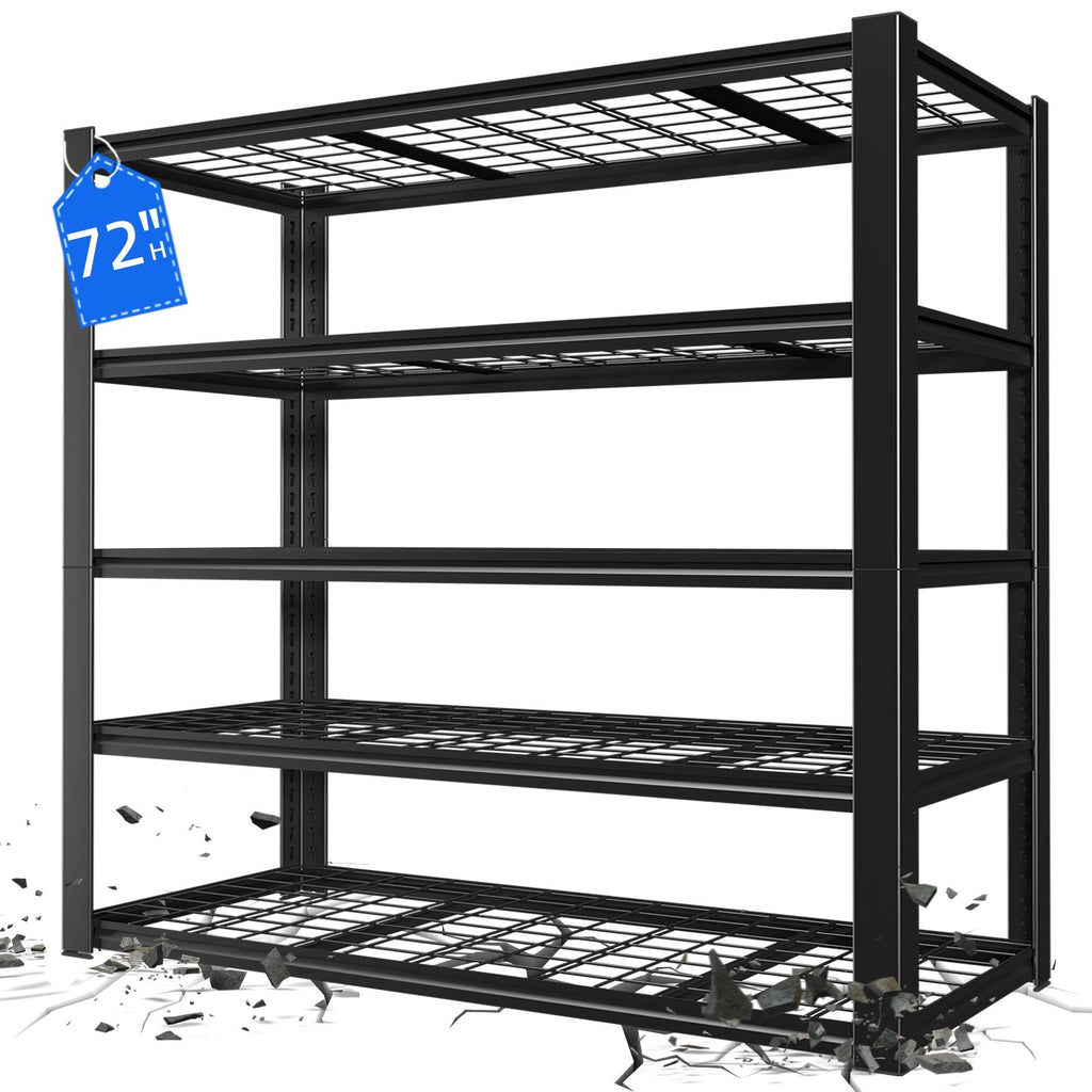 24" D x 59" W x 72" H Garage Shelving Heavy Duty 5 Tier Metal Storage Shelves