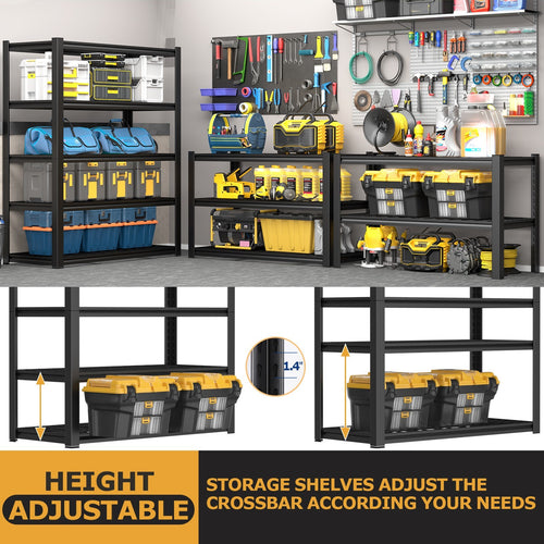 24" D x 59" W x 72" H Garage Shelving Heavy Duty 5 Tier Metal Storage Shelves