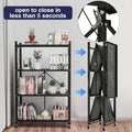 5Tier Foldable Storage Shelves With Wheels Metal Wire Shelf Rack No Assembly