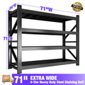 Heavy Duty Garage Shelving - 71&71"W Metal Storage Rack Shelves for Warehouse